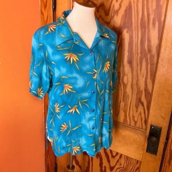 Vintage 90s California Crush Bright Floral Top - Picture 5 of 10